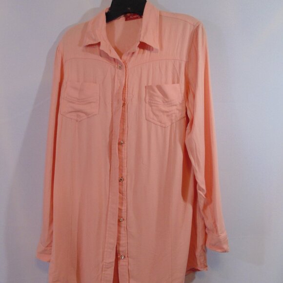neven made in egypt button front top size 46 Pink/Peach - Picture 1 of 4